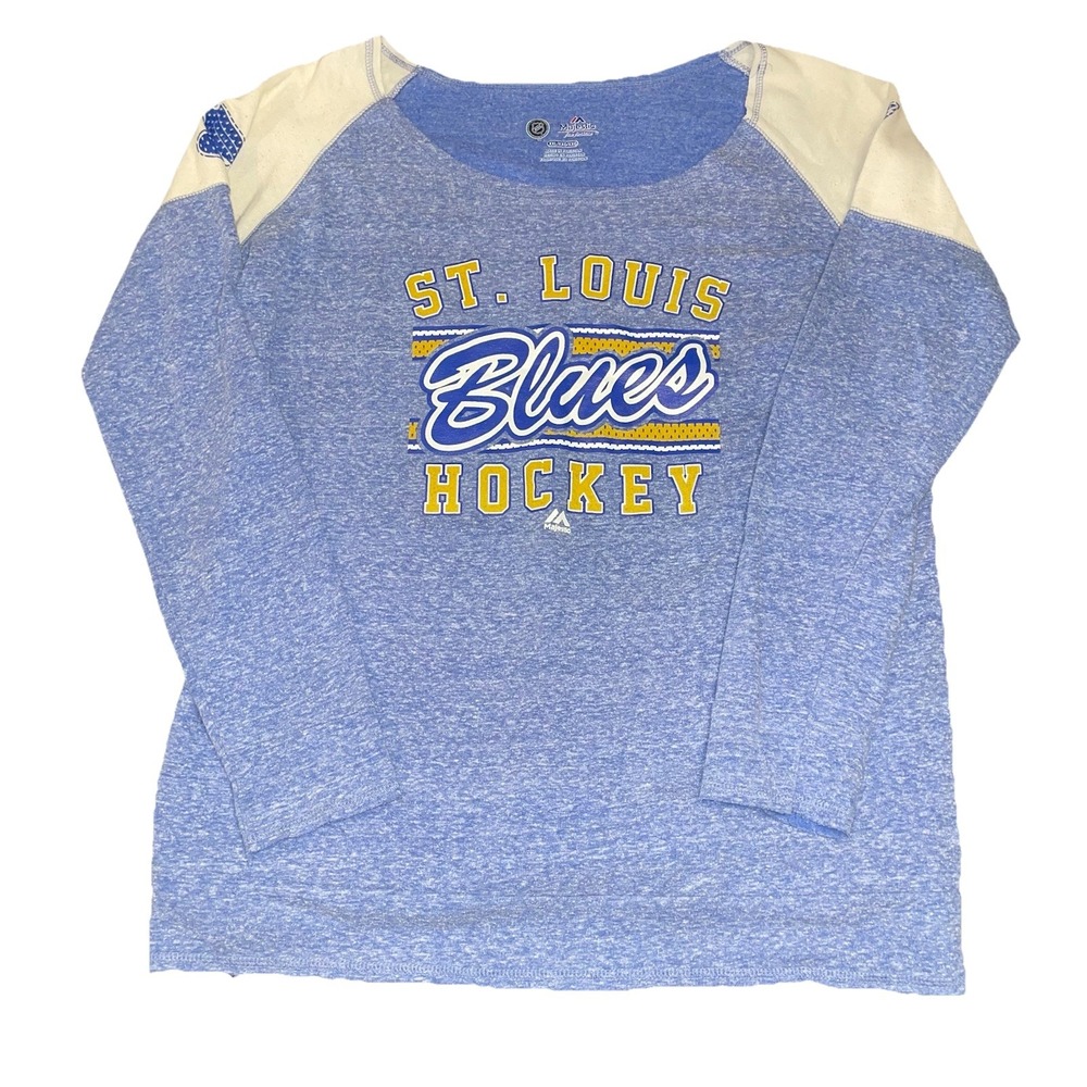 Majestic St. Louis Blues Women's Scramble Sport Crew Sweatshirt 2XL